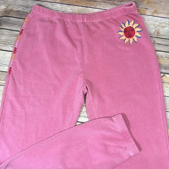 Wildfox Rose Joggers Knox pant with Sun Design - Picture 3 of 6